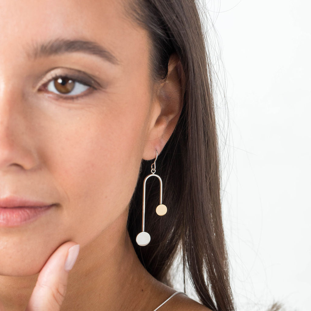 Boudica Silver and Gold Long Earrings